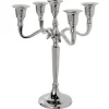 Atmosphera kaarsen kandelaar - 5 armen - metaal - zilver - 28 cm
