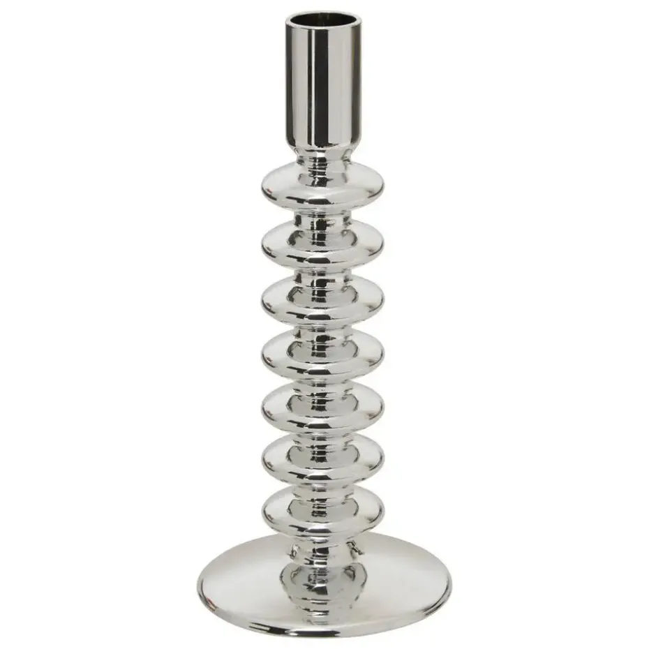 Atmosphera kaarsen kandelaar - dinerkaarsen - zilver - H22 cm