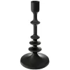 Atmosphera kaarsen kandelaar - dinerkaarsen - zwart - H26 cm