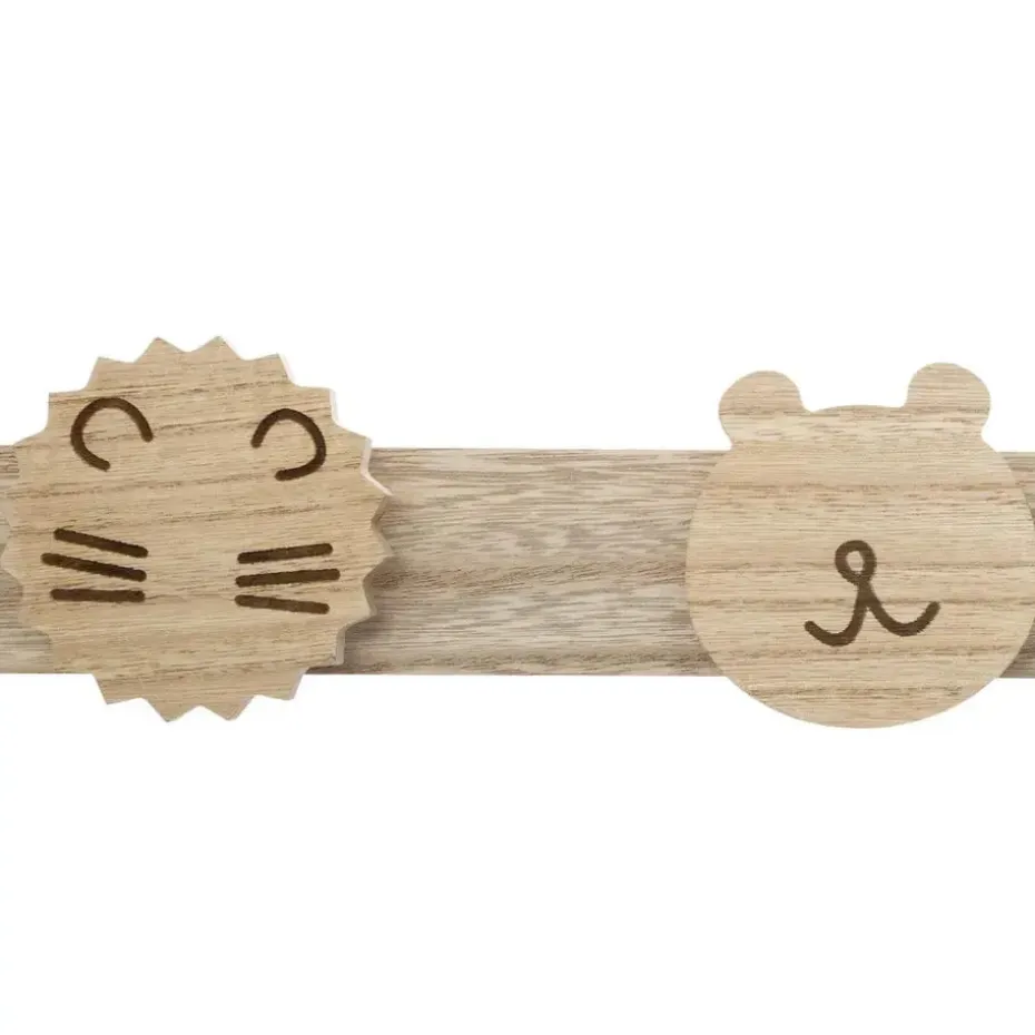Atmosphera Kapstok kinderkamer - dieren koppen - 4 haken - MDF