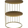 Atmosphera Salontafel Kobu - goud - metaal - rond - industrieel