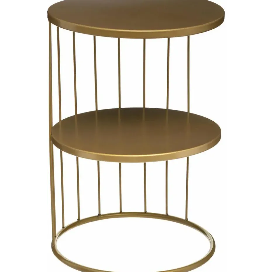 Atmosphera Salontafel Kobu - goud - metaal - rond - industrieel