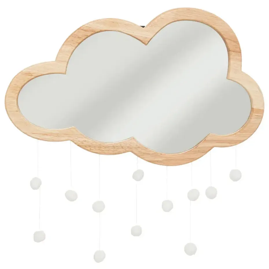 Atmosphera Spiegel/wandspiegel - wolk - 40 x 36cm - mdf hout/glas