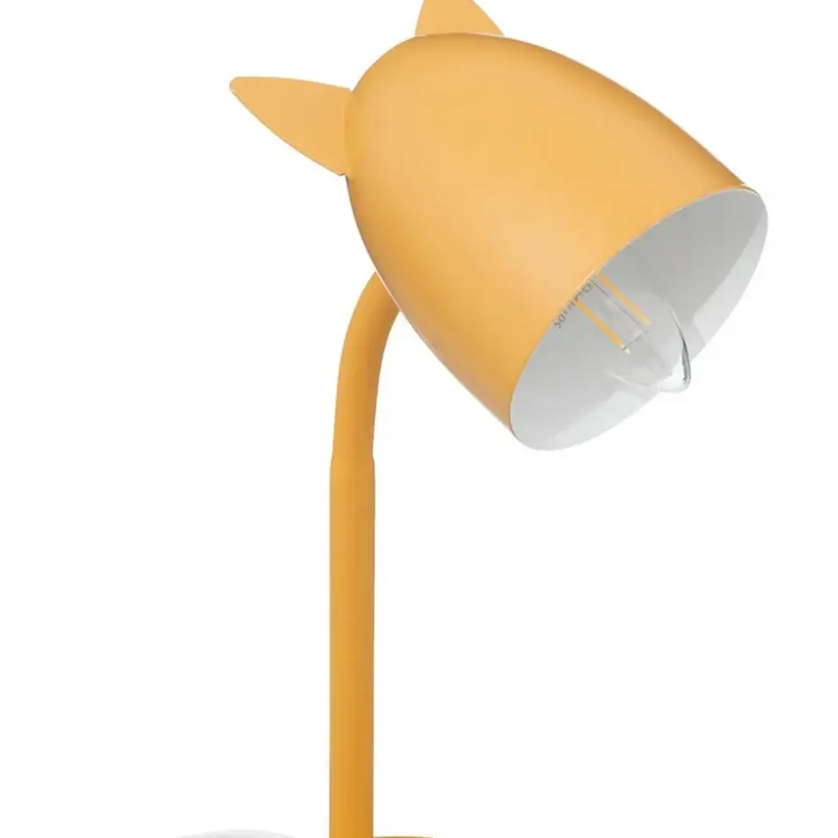 Atmosphera Tafellamp oortjes - geel - 18 x 31 cm - bureaulamp