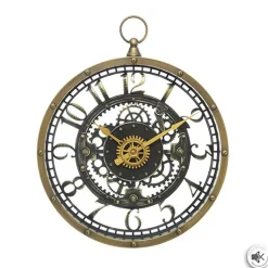 Atmosphera wandklok klassiek - goud - kunststof - D27 cm