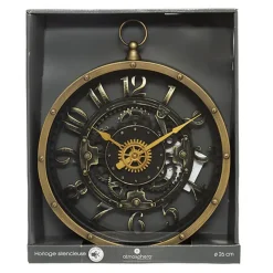 Atmosphera wandklok klassiek - goud - kunststof - D27 cm