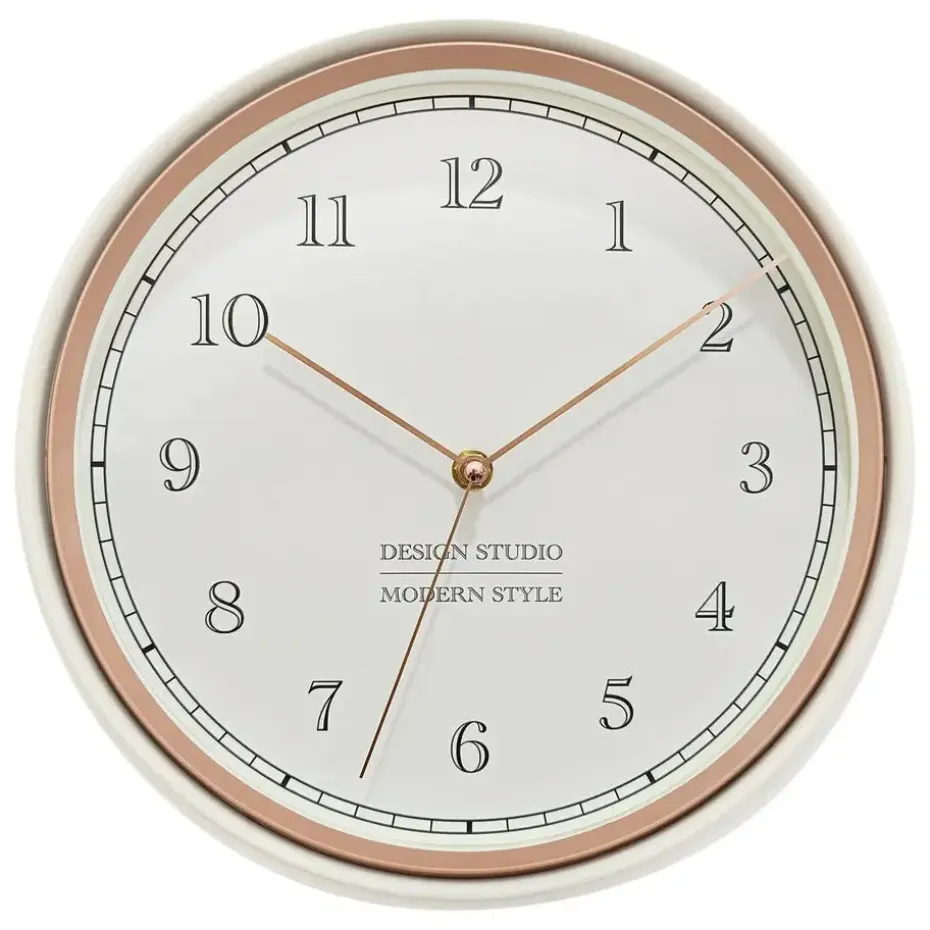 Atmosphera Wandklok Montreux - Kunststof/glas - D29cm - creme wit