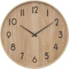 Atmosphera Wandklok/muur klok - Woody - Dia 55 cm - hout - beige