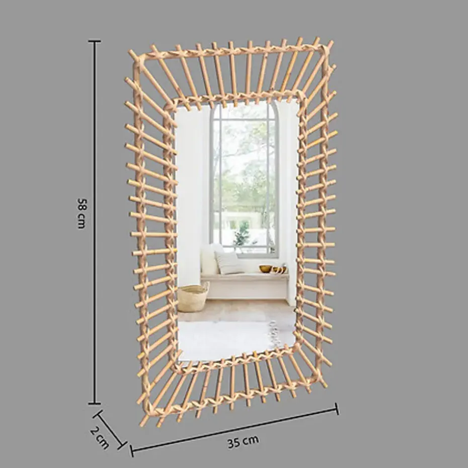 Atmosphera Wandspiegel Leonie - Boho/ibiza stijl - rotan