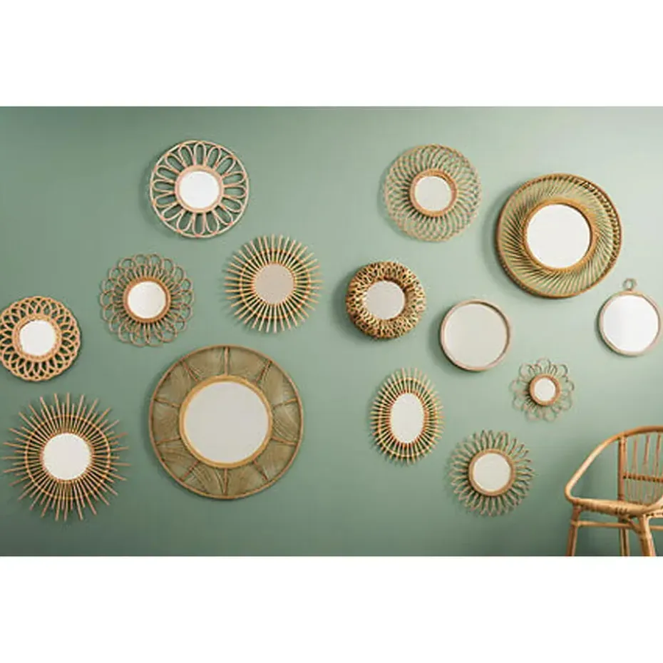 Atmosphera Wandspiegel Leonie - Boho/ibiza stijl - rotan
