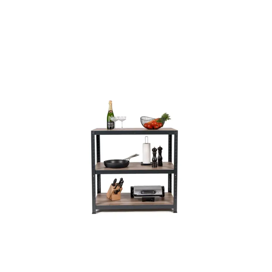 Avasco Stellingkast - Zwart - Opbergrek laag metaal - 88x90x45