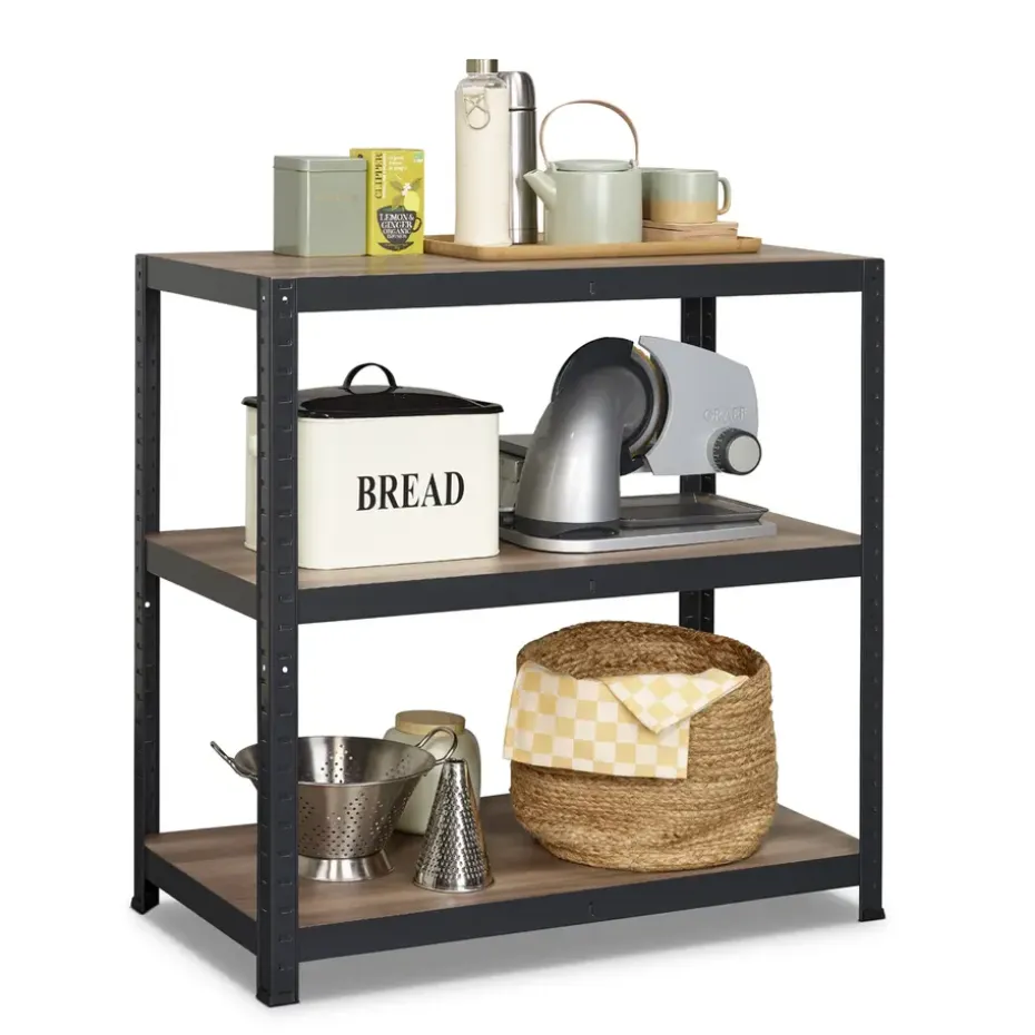 Avasco Stellingkast - Zwart - Opbergrek laag metaal - 88x90x45