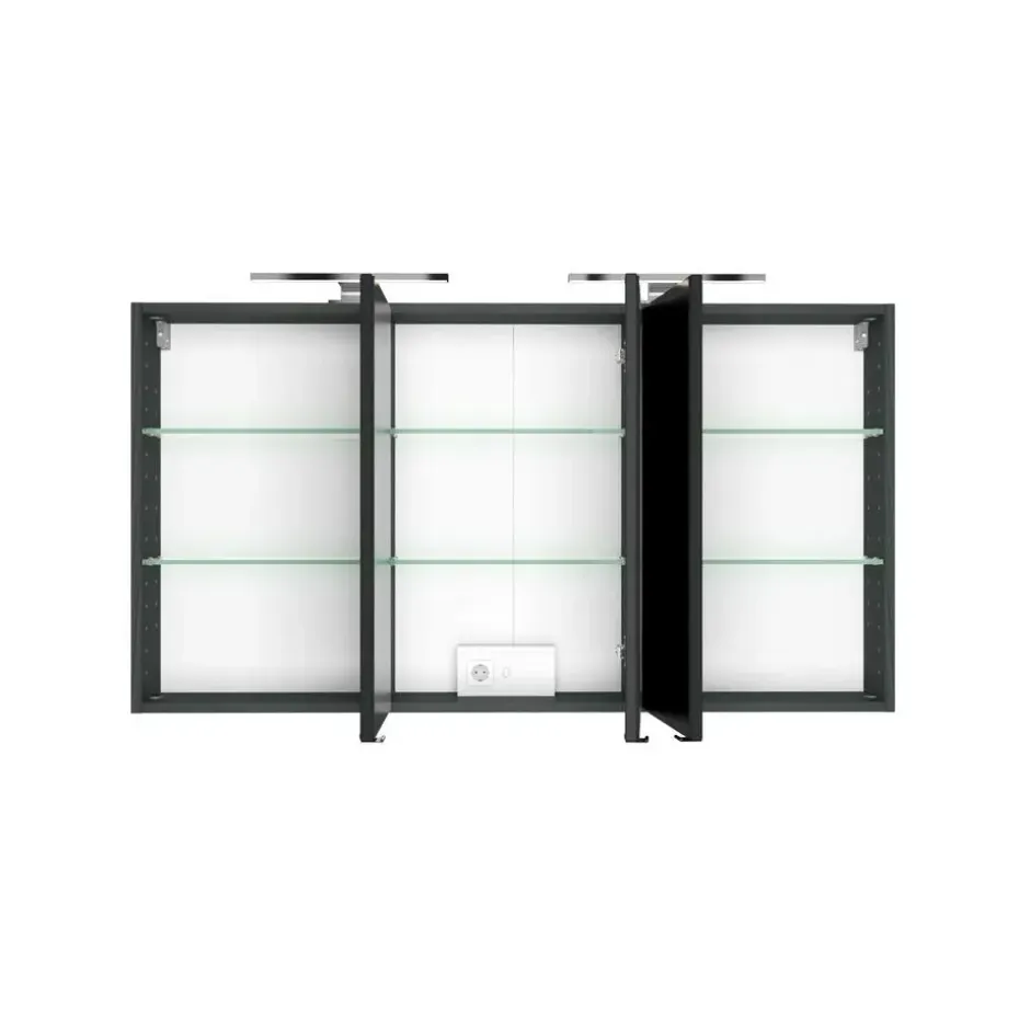 Badkamercombinatie Luna 2-delig 120cm - grafiet/eik