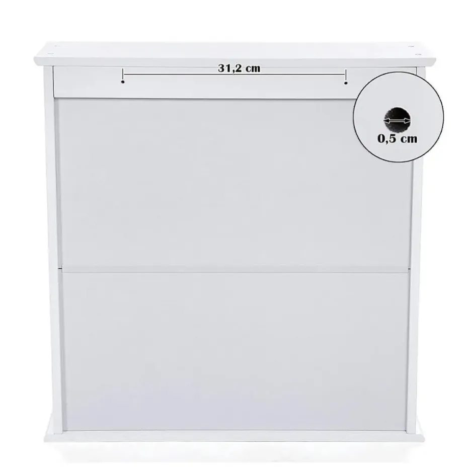 Badkamerkast met twee spiegels - 56x13x58 cm - wit