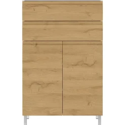 Badkamerkast Torres 60cm met 2 deuren & 2 lades - eikdecor/wit