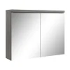 Badplaats Badkamerkast Paso 80 x 20 x 60 cm - Grijs Eiken - Spiegelkast Badkamer