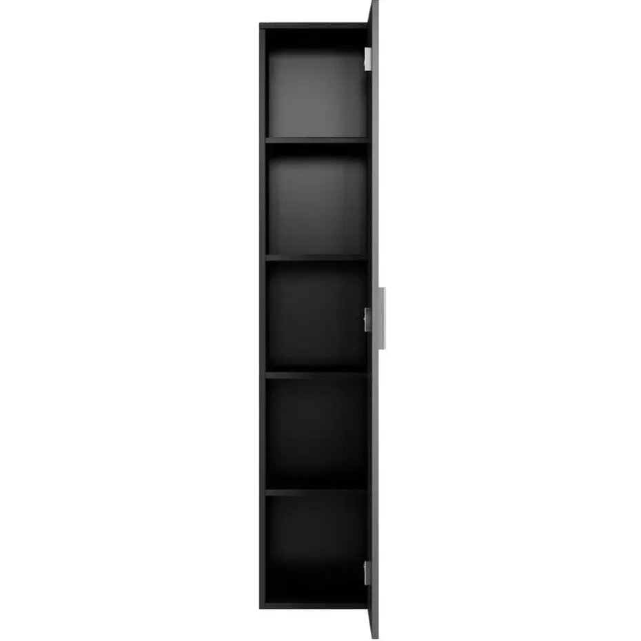 Badplaats Badkamerkast Pluto 30 x 30 x 150 cm - Zwart - Hangende Badkamerkasten