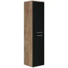 Badplaats Badkamerkast Saturnus 35 x 35 x 130 cm - Kastanje Eiken met Zwart -