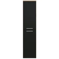 Badplaats Badkamerkast Saturnus 35 x 35 x 130 cm - Kastanje Eiken met Zwart -