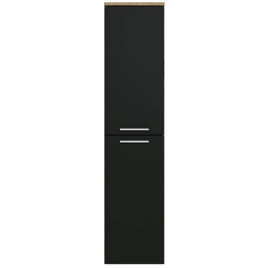 Badplaats Badkamerkast Saturnus 35 x 35 x 130 cm - Kastanje Eiken met Zwart -