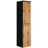 Badplaats Badkamerkast Saturnus 35 x 35 x 130 cm - Eiken met Zwart - Hangende