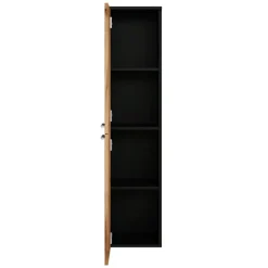 Badplaats Badkamerkast Saturnus 35 x 35 x 130 cm - Eiken met Zwart - Hangende