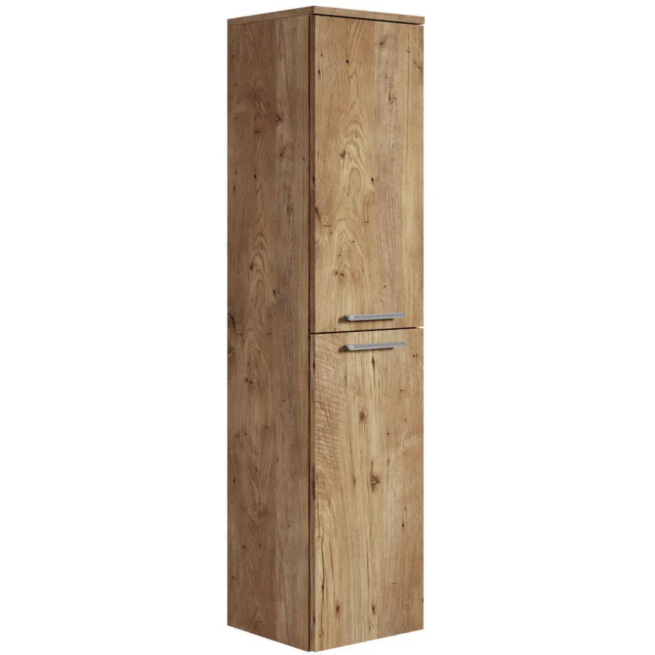 Badplaats Badkamerkast Saturnus 35 x 35 x 130 cm - Kastanje Eiken - Hangende