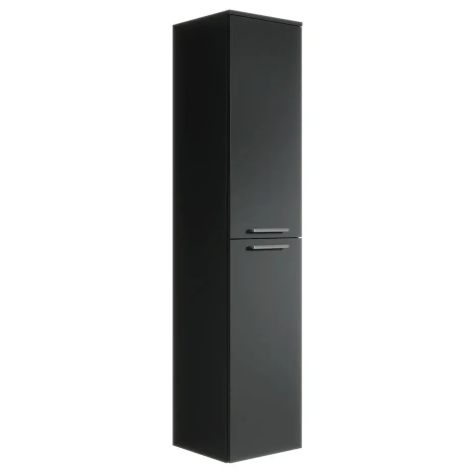 Badplaats Badkamerkast Venus 30 x 30 x 160 cm - Zwart - Hangende Kolomkast met