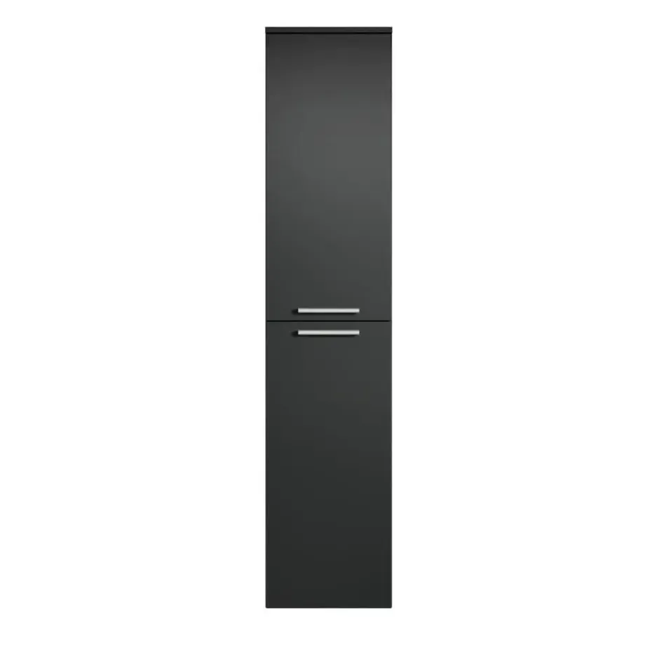 Badplaats Badkamerkast Venus 30 x 30 x 160 cm - Zwart - Hangende Kolomkast met