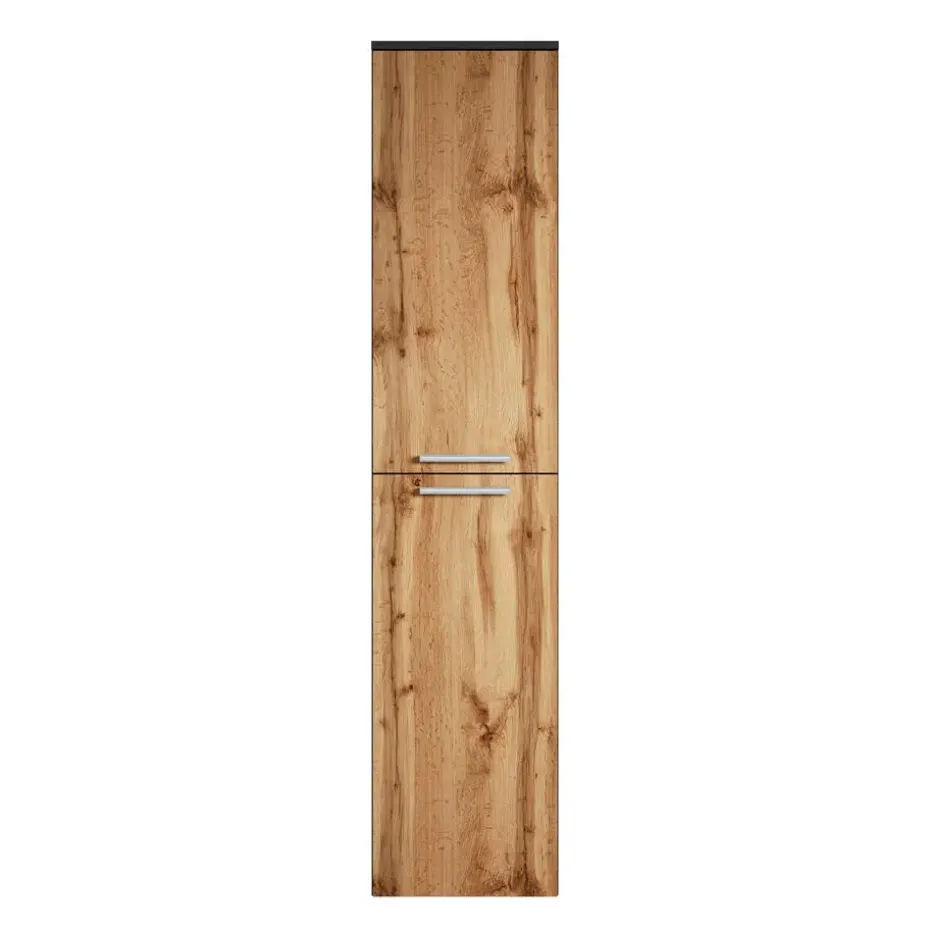 Badplaats Badkamerkast Venus 30 x 30 x 160 cm - Eiken met Zwart - Hangende