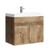 Badplaats Badkamermeubel Montreal 60 x 35 cm – Bruin Eiken – Wastafel met