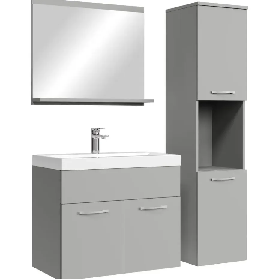 Badplaats Badkamermeubel Set Montreal 60 x 35 cm - Mat Grijs - Badmeubel met