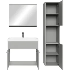 Badplaats Badkamermeubel Set Montreal 60 x 35 cm - Mat Grijs - Badmeubel met