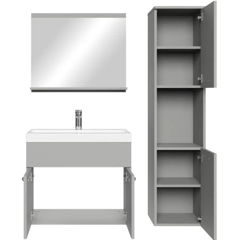 Badplaats Badkamermeubel Set Montreal 60 x 35 cm - Mat Grijs - Badmeubel met