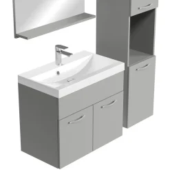 Badplaats Badkamermeubel Set Montreal 60 x 35 cm - Mat Grijs - Badmeubel met