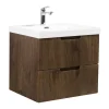 Badplaats Badkamermeubel Set Thermis 60cm - Walnoot Bruin - Badmeubel met