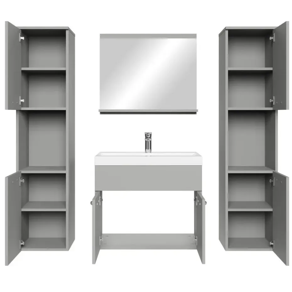 Badplaats Badkamermeubel Set Montreal XL 60 x 35 cm - Mat Grijs - Badmeubel met