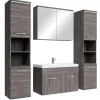 Badplaats Badkamermeubel Set Paso XL 80 x 40 cm - Grijs Eiken - Badmeubel met