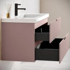 Badplaats Badkamermeubel Set Thermis 100cm - Roze - Badmeubel met Wastafel