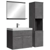 Badplaats Badkamermeubel Set Montreal 60 x 35 cm - Grijs - Badmeubel met spiegel
