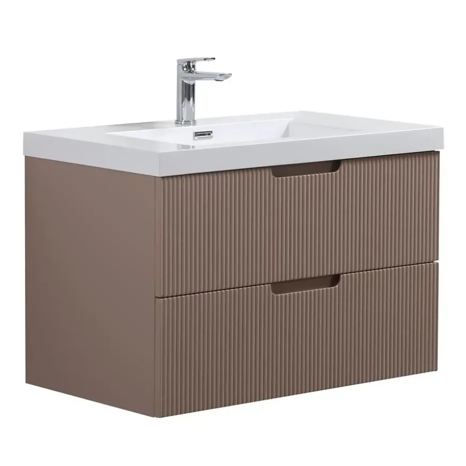 Badplaats Badkamermeubel Set Thermis 80cm - Roze - Badmeubel met Wastafel
