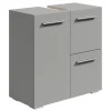 Badplaats Wastafel Onderkast Mars 60 x 30 x 60 cm - Mat Grijs - Badkamerkast –