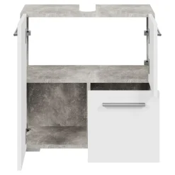Badplaats Wastafel Onderkast Mars 60 x 30 x 60 cm - Beton met wit - Badkamerkast