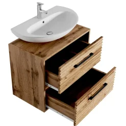 Badplaats Wastafel Onderkast Etna 60 x cm 35 cm x 50 cm - Eiken - Badkamerkast –