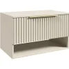 Badplaats Wastafelkast Kelo 80 cm - Beige - Badmeubel met 1 Lade en Open Vak