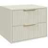 Badplaats Wastafelkast Rimini 60 cm – Beige – Hangend Badmeubel met 2 Lades en