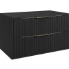 Badplaats Wastafelkast Rimini 80 cm – Mat Zwart – Hangend Badmeubel met 2 Lades