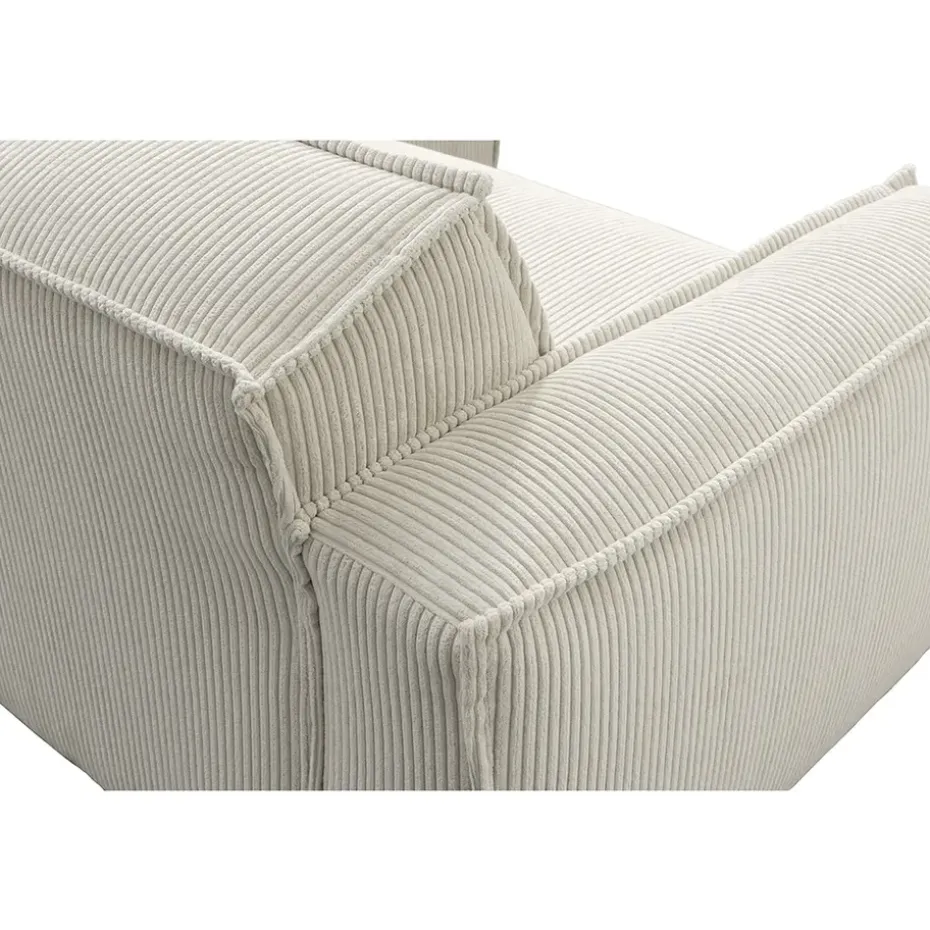 Bank Brooklyn met chaise longue rechts - Soop - crème