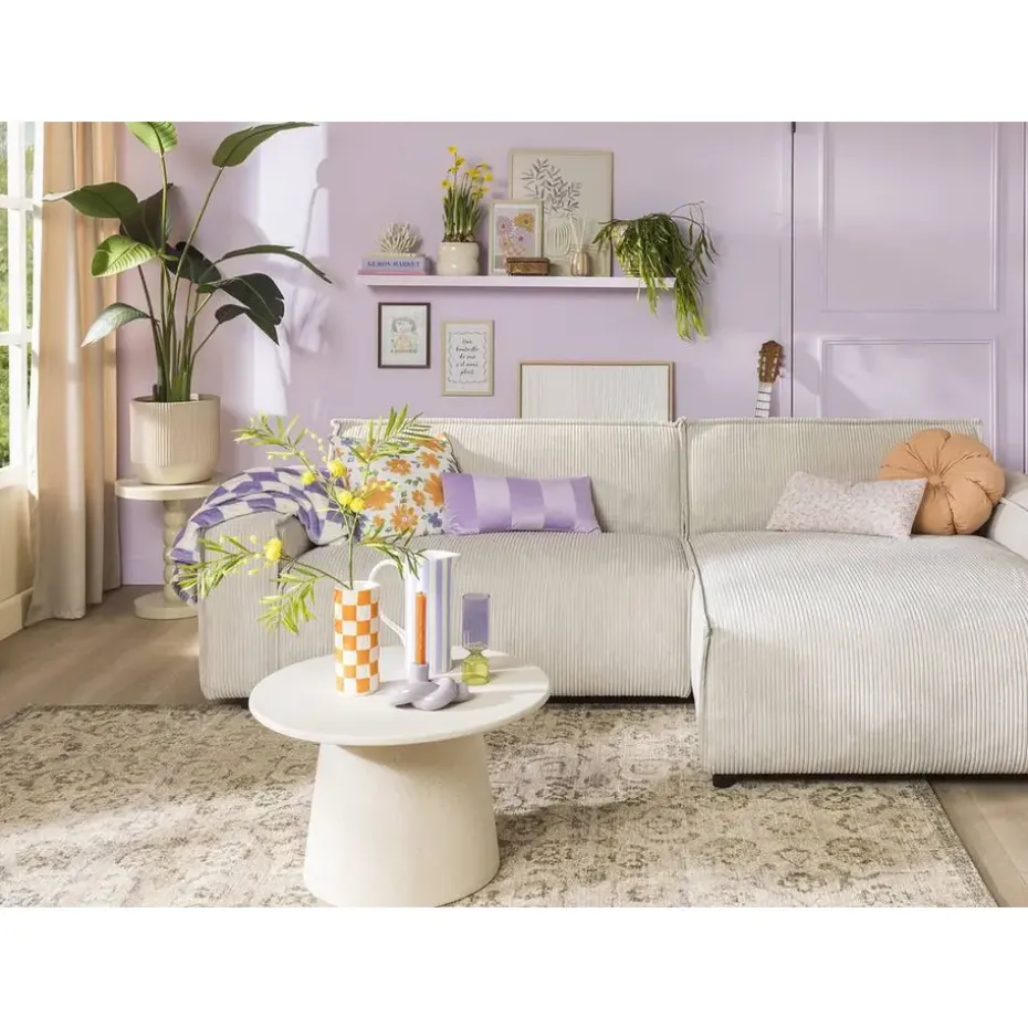 Bank Brooklyn met chaise longue rechts - Soop - crème