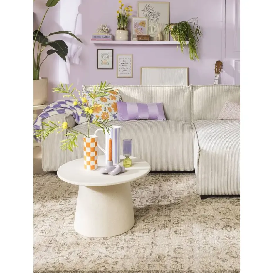 Bank Brooklyn met chaise longue rechts - Soop - crème